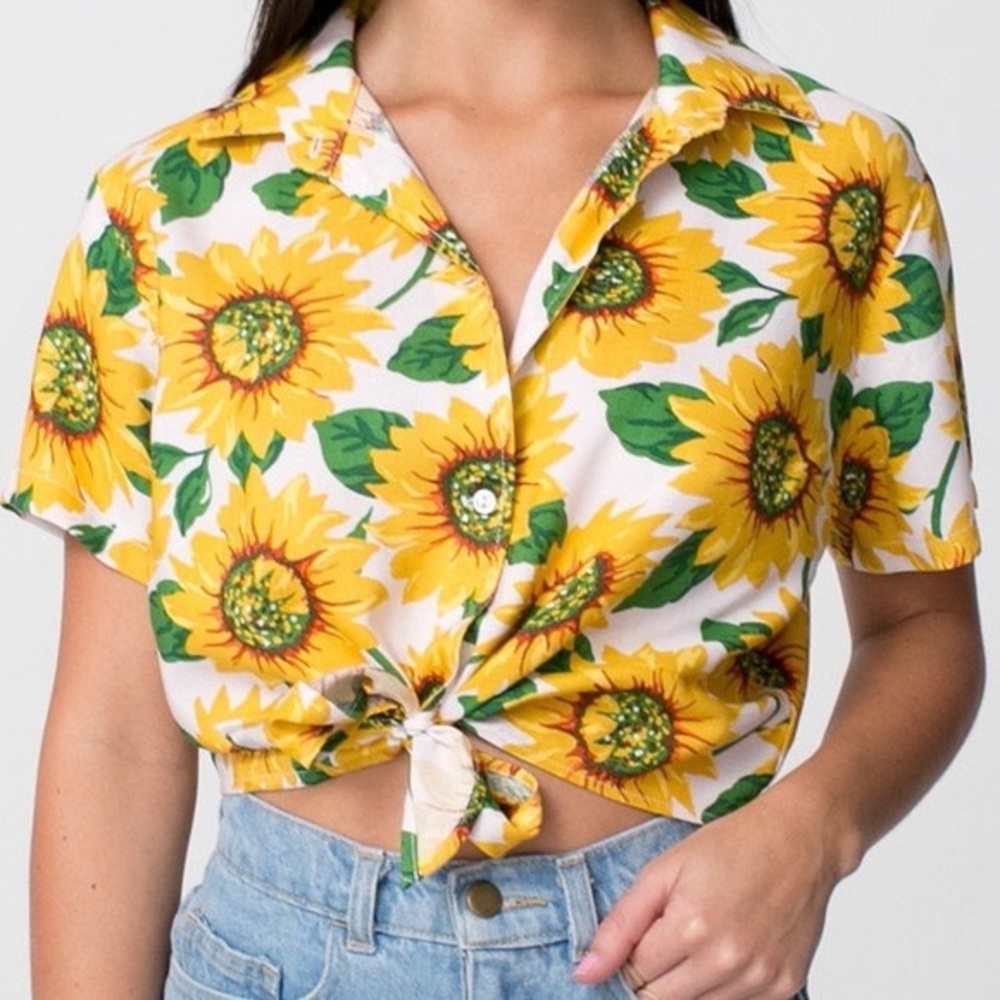 American apparel sunflower tie shirt